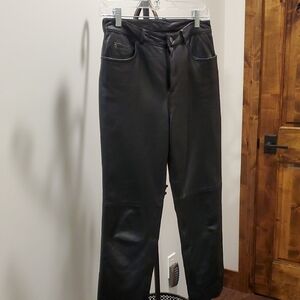 Motorcycle Black Leather Pants